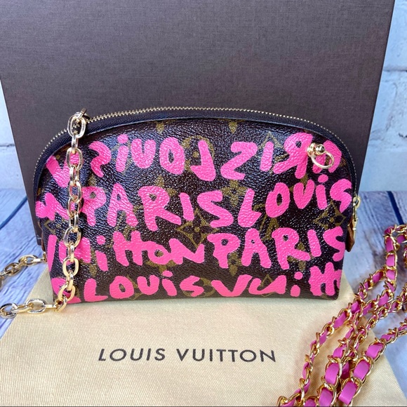 Louis Vuitton pouch crossbody custom painted Stephen Sprouse graffiti lo…